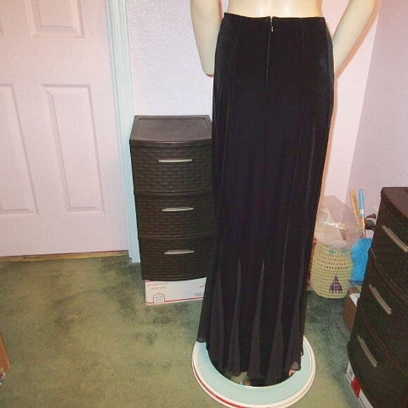 Vtg Cachet Crushed Velvet Maxi Skirt Size 10 Mermaid Flare Mesh Whimsigoth Witch - Picture 1 of 8